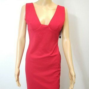 NY Narrative women's short pencil dress size small sweetheart sleeveless red nwt